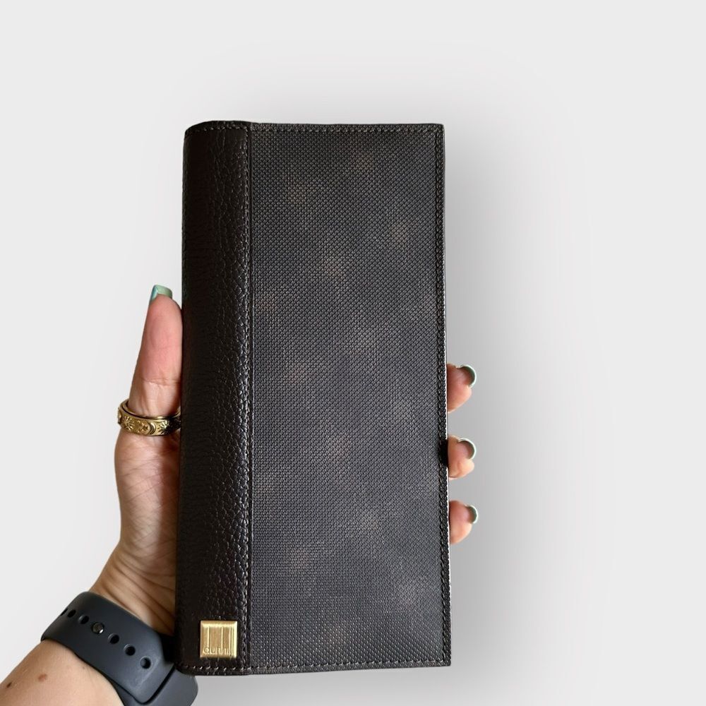 Dunhill Leather Long Wallet Continental Bifold Dark Brown